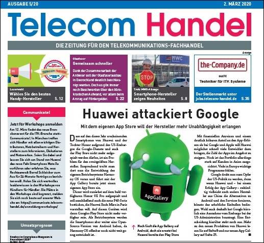 Cover der Telecom-Handel-Ausgabe 05-2020 